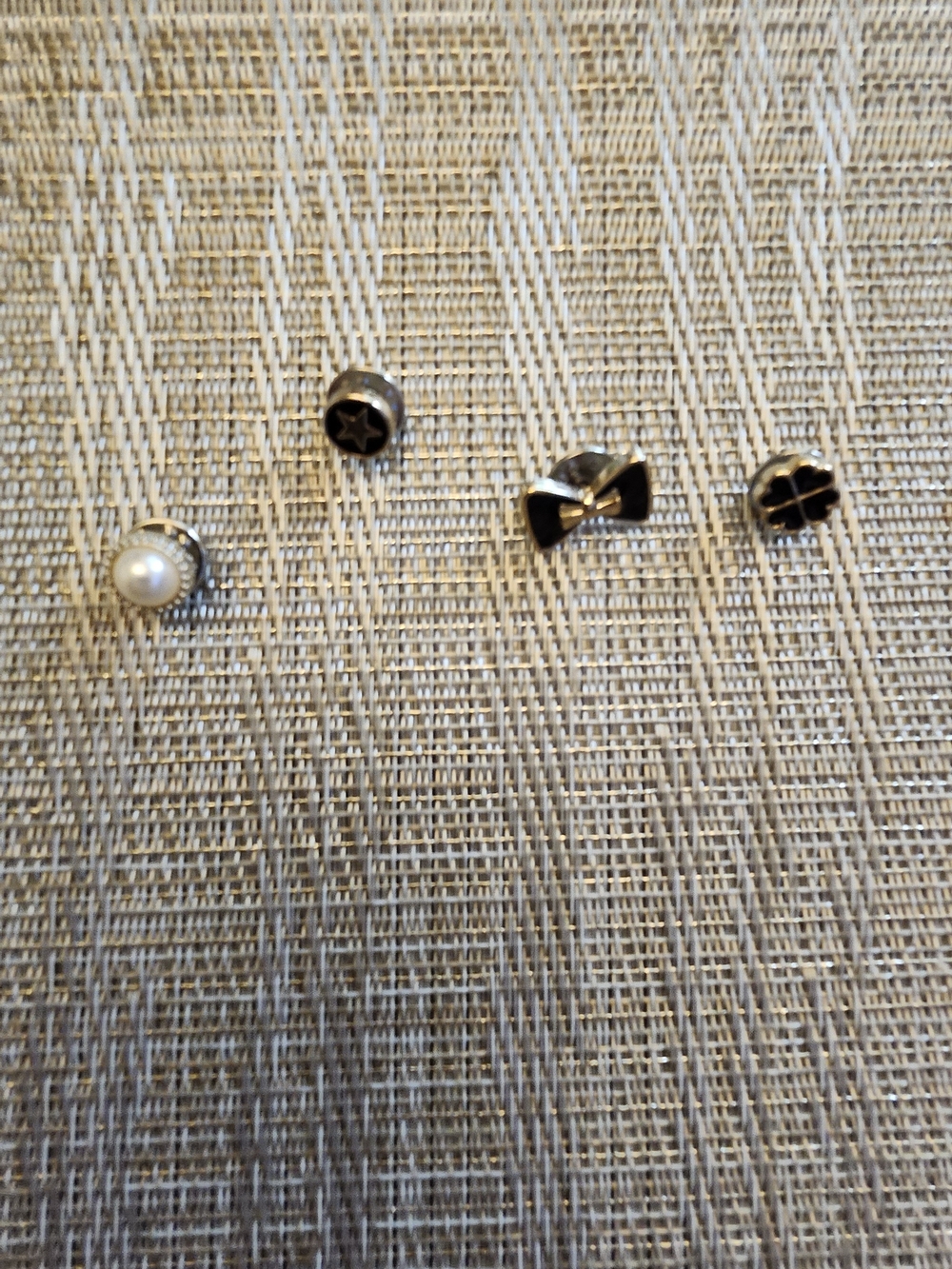 Hand Crafted Silver Tone Pins With Dammit Backs Accents with Pearl Details
